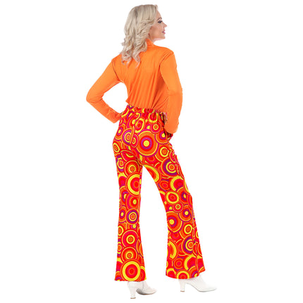 Pantaloni Disco 70S Arancione Donna Bubbles