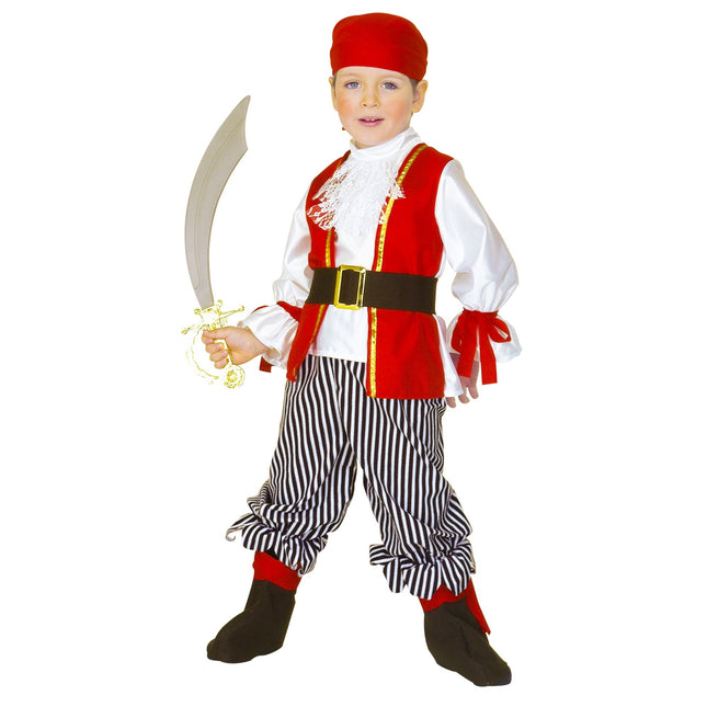 Costume da pirata bianco rosso bambino