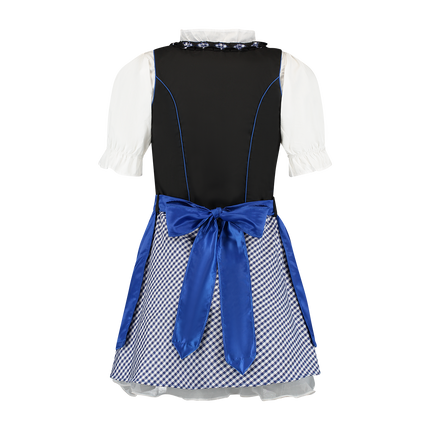 Trachtenspaß Dirndl blu-bianco a quadri/nero