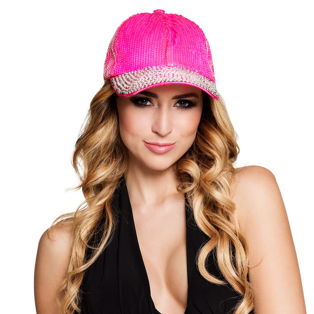 Cappellino rosa bling bling