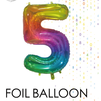 Pallone in foil Figura 5 Arcobaleno Trasparente 66cm