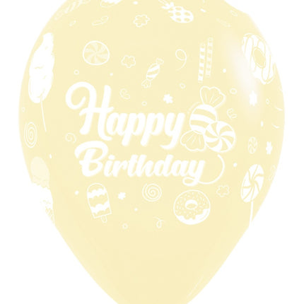 Palloncini Happy Birthday Sweet Pastel Matte Mix 30cm 25pz