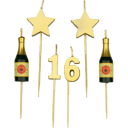 Candele 16 anni Champagne 17,5 cm