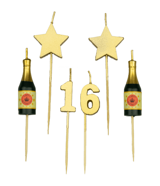 Candele 16 anni Champagne 17,5 cm