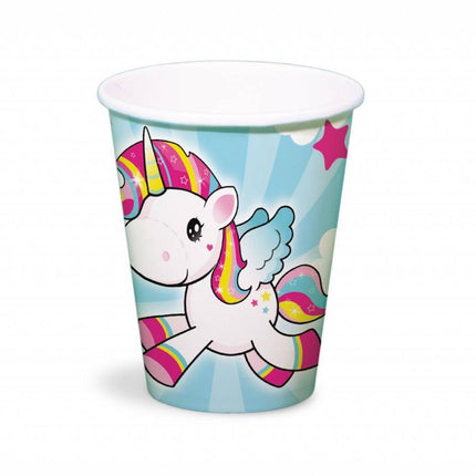 Tazze Unicorno in cartone 250ml 8pz