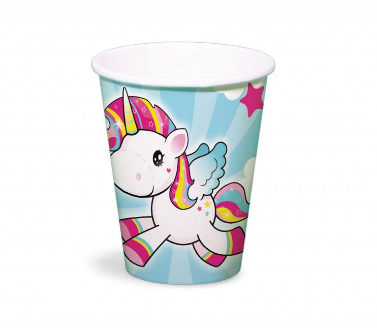 Tazze Unicorno in cartone 250ml 8pz