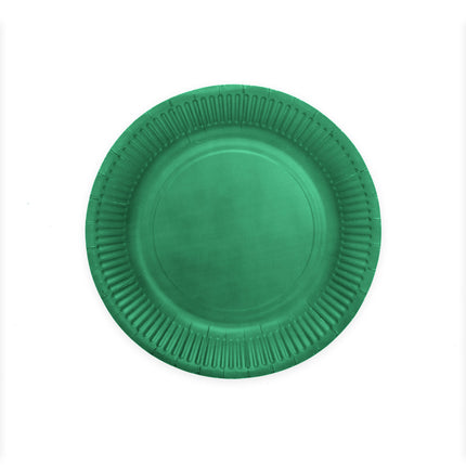 Piatti di carta verde scuro 23cm 8pz