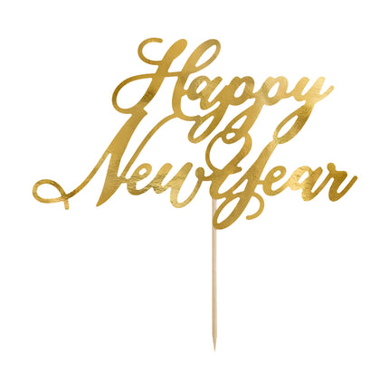 Cake topper Happy New Year Oro 24 cm