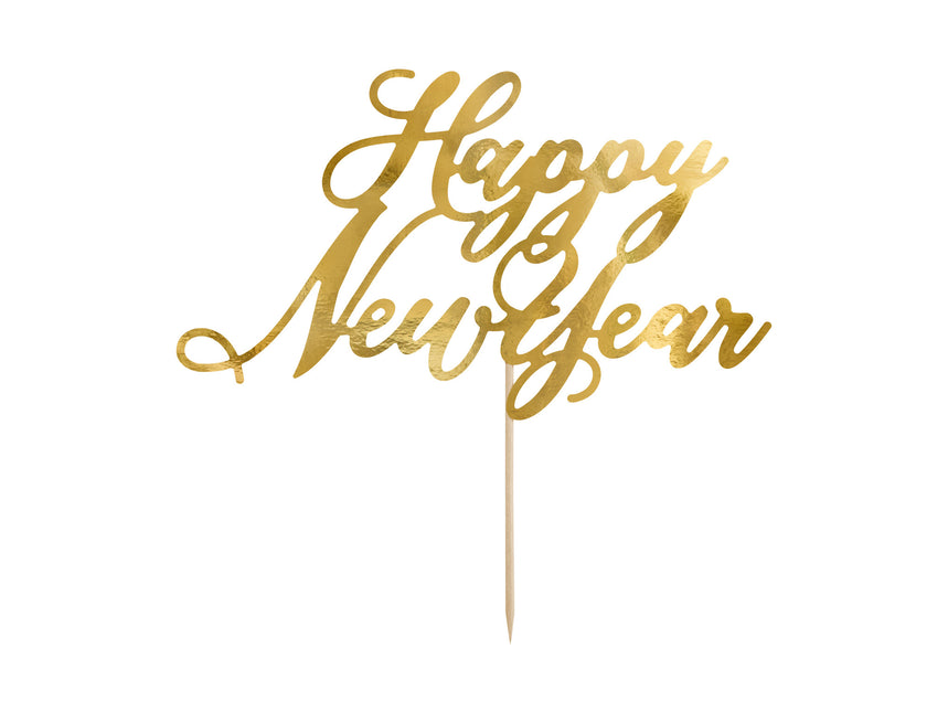 Cake topper Happy New Year Oro 24 cm