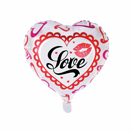 Palloncino ad elio Cuore Amore Bacio 45 cm vuoto