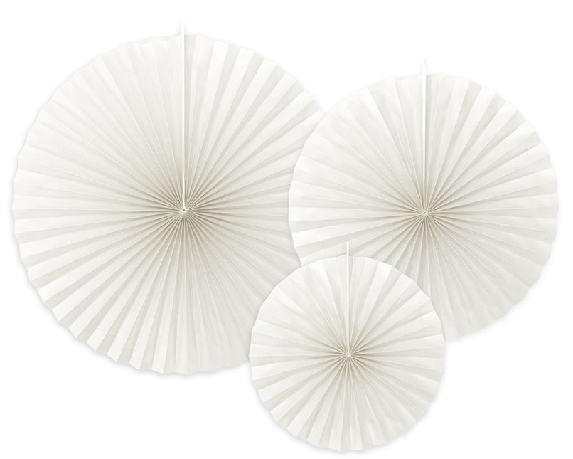 Ventagli di carta Offset White Set 23-40cm 3 pezzi