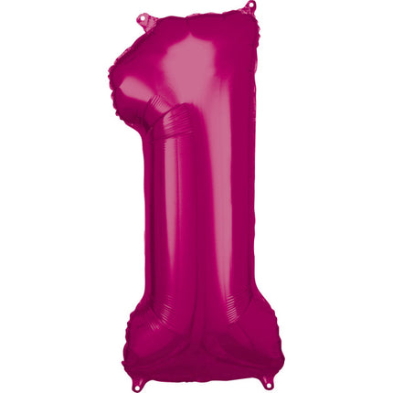 Palloncino Foil Figura 1 Fucsia 86cm vuoto