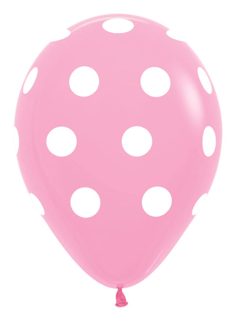 Palloncini a pois rosa 30cm 25pz