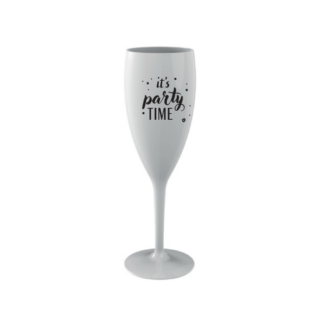 Bicchiere da champagne bianco per feste riutilizzabile 120ml