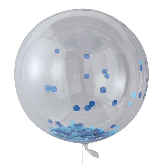 Palloncino con coriandoli blu da 91 cm