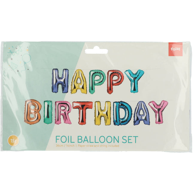 Palloncino ad elio Happy Birthday vuoto 36 cm