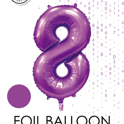 Palloncino numero viola 8 anni lucido 86 cm