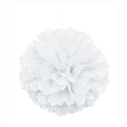 Pompon bianco 40 cm