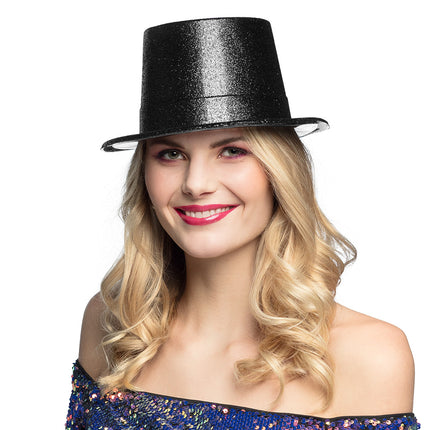 Cappello nero glitterato 29 cm