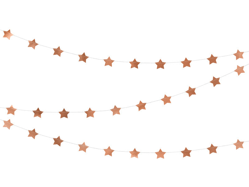 Ghirlanda di stelle in oro rosa 3,6 m
