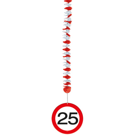 Decorazione da appendere 25 Years Traffic Sign 75cm 3pcs