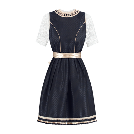 Abito Dirndl Bianco Blu Oktoberfest Donna 2 Pezzi