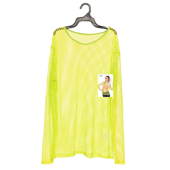 Camicia a rete giallo neon Mat M/L