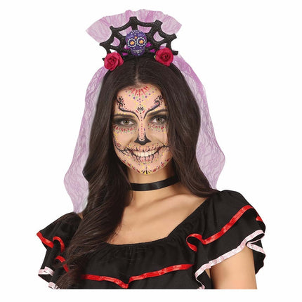 Cerchietto Dia De Los Muertos Ragnatela