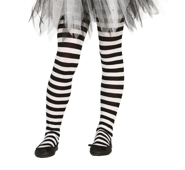 Collant Halloween Bambino Nero Bianco a righe