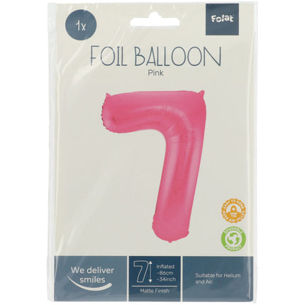 Palloncino Foil Figura 7 Matt Pink XL 86cm vuoto