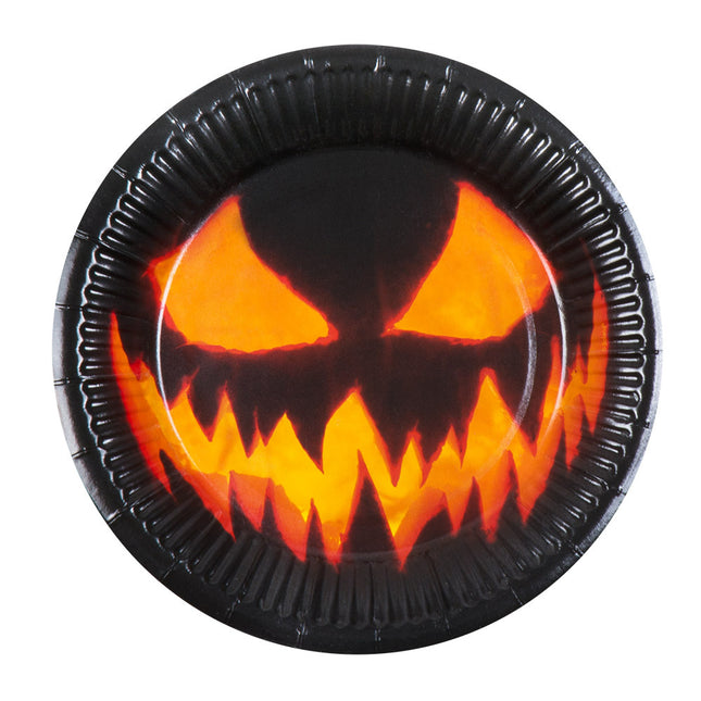 Piatti di carta Creepy Pumpkin 23cm 10pz