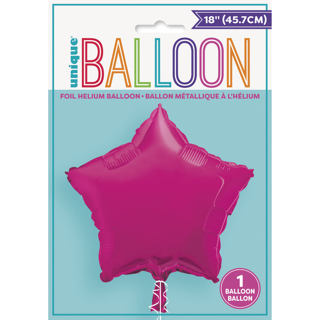 Palloncino ad elio Star Fuschia vuoto 45 cm