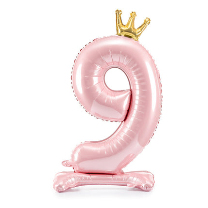 Palloncino Foil Figura 9 Rosa Chiaro Standard Vuoto 70cm