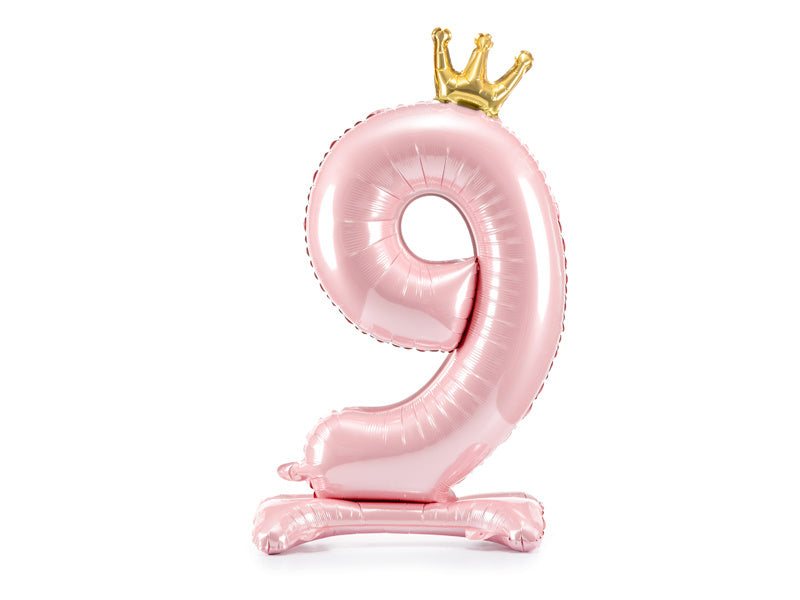 Palloncino Foil Figura 9 Rosa Chiaro Standard Vuoto 70cm