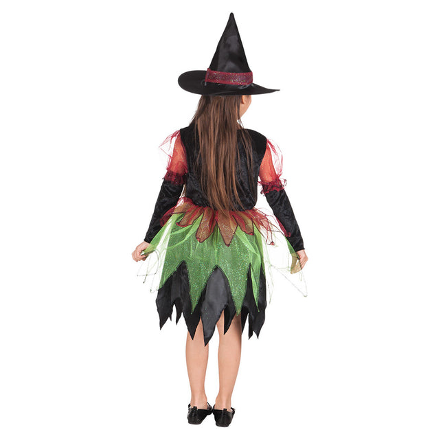 Costume da strega di Halloween verde 10/12 anni