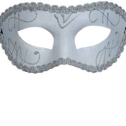 Maschera Veneziana Bianco Argento