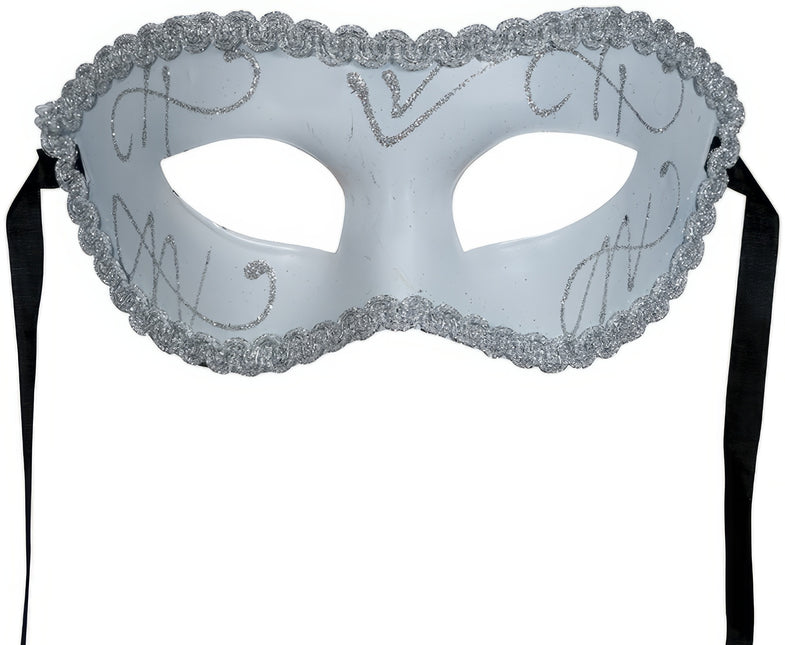 Maschera Veneziana Bianco Argento