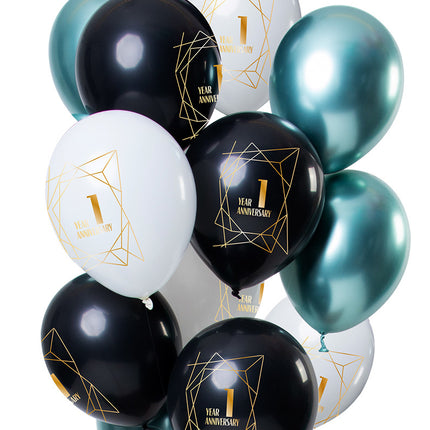 Palloncini 1 anno anniversario 30cm 12pz