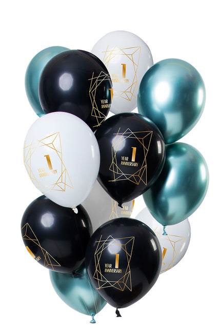 Palloncini 1 anno anniversario 30cm 12pz