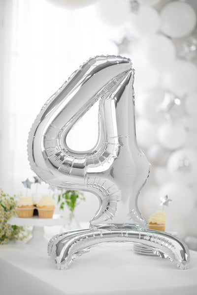 Palloncino in foil Figura 4 Silver Standard Vuoto 70cm