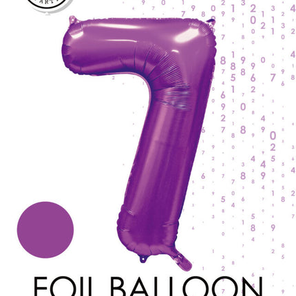 Palloncino numero viola 7 anni lucido 86 cm