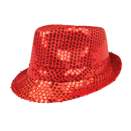 Cappello rosso glitterato