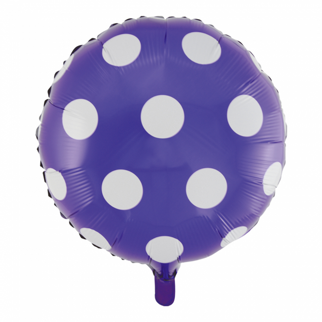 Palloncino ad elio a pois viola 45 cm vuoto