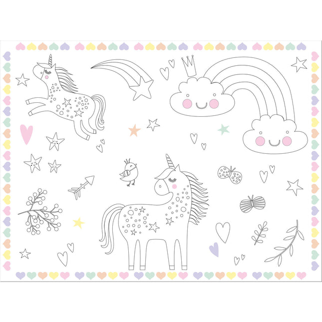 Tovagliette Unicorno Arcobaleni Colore Piatto 6 pezzi