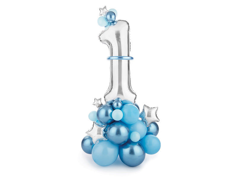 Set di palloncini 1 anno blu 1,4 m