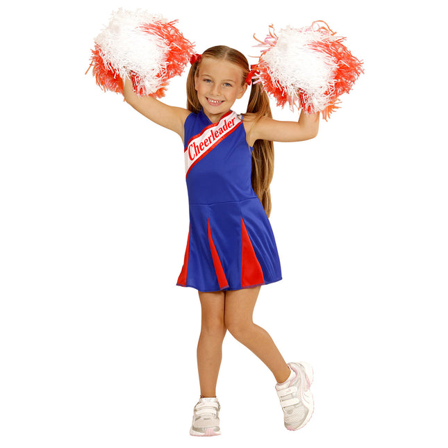 Tuta da Cheerleader Ragazza Blu Rossa