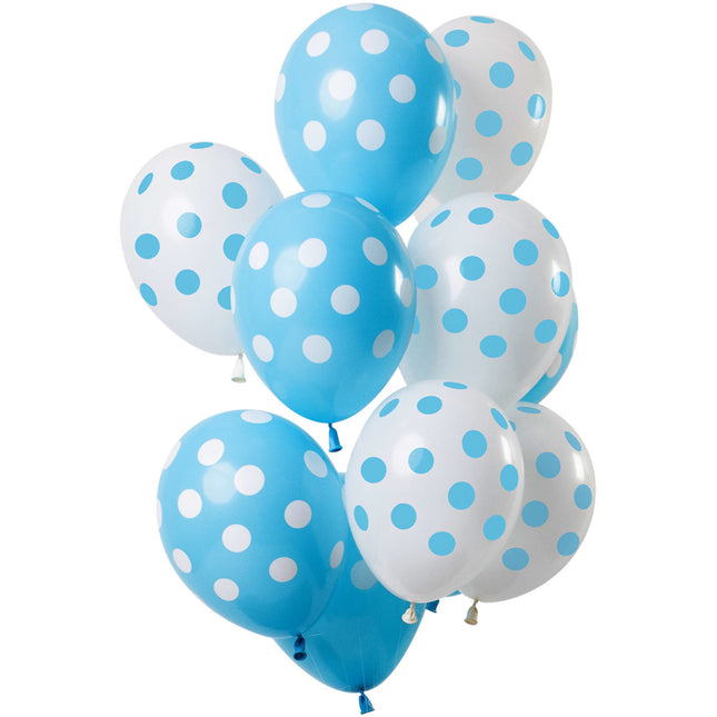 Palloncini blu a pois 30cm 12pz