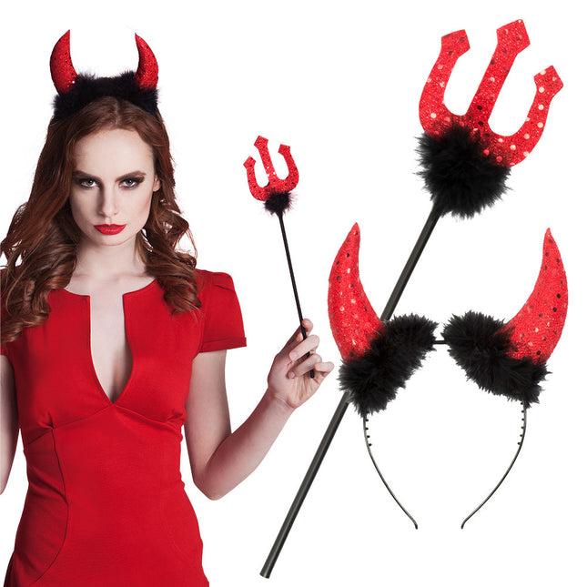 Halloween Devil Set Rosso Nero 2 pezzi