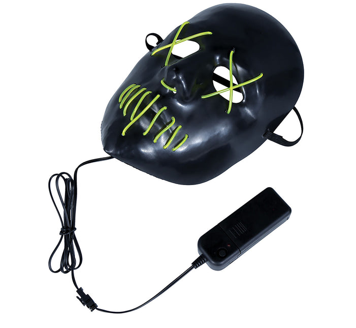 Maschera di Halloween verde nera con luce