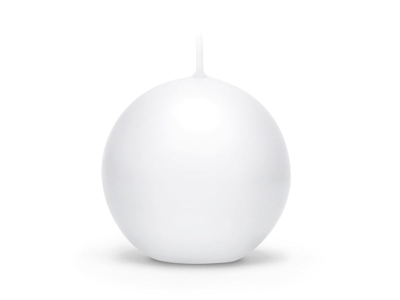 Candele a sfera bianche 8cm 6pz